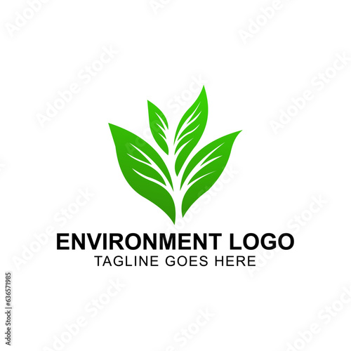 Natural logo element design, leaf, green, environment vector illustration