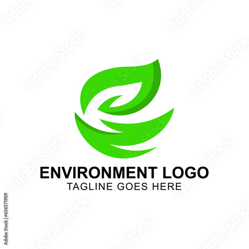 Natural logo element design, leaf, green, environment vector illustration