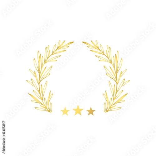 Vector golden leaves wreath background