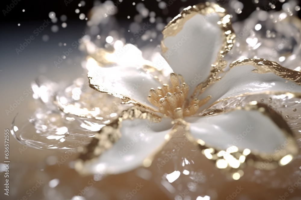 Beautiful flower on bokeh background with copy space. Аbstract background with bokeh defocused lights. Glittering lights background. 3D rendering
Beautiful flower on bokeh background with copy space. Аbstract background with bokeh defocused lights. Glittering lights background. 3D rendering