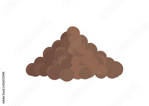 Pile of soil. Heap of plant fertilizers. Vector illustration.