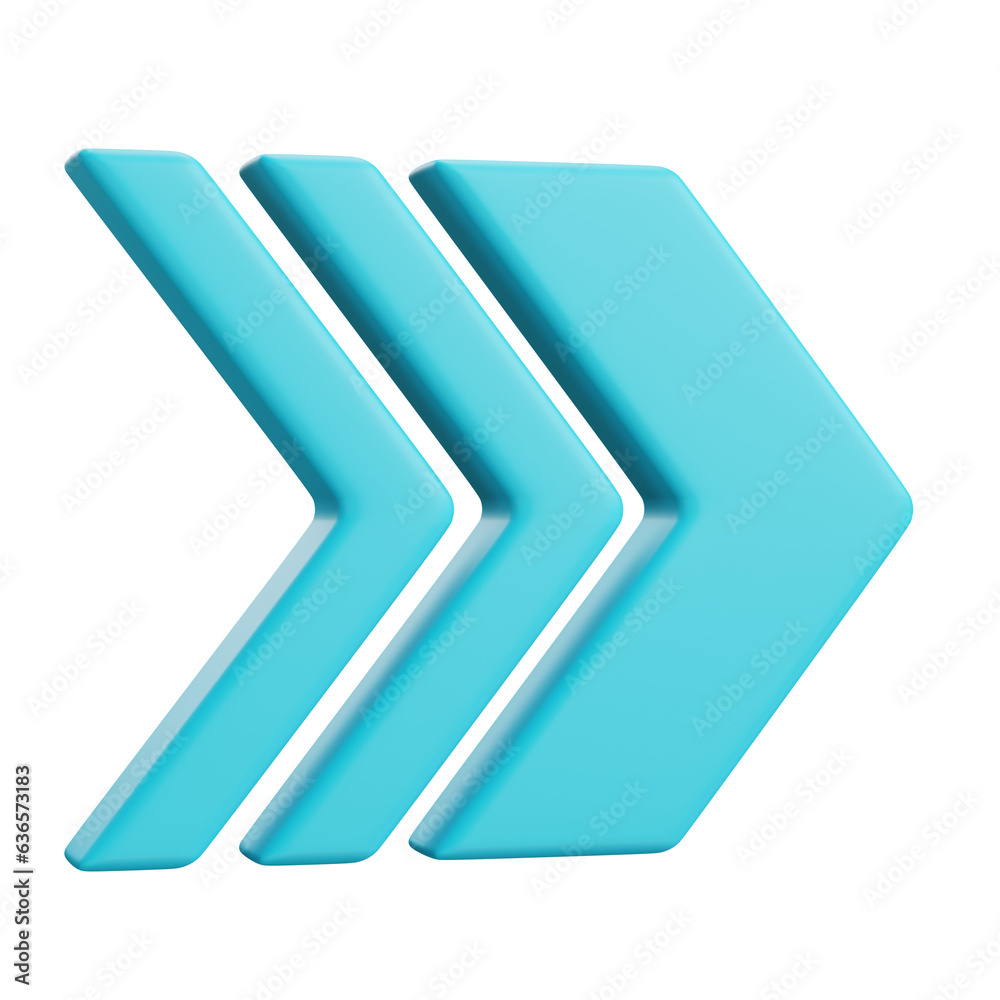 triple bold arrow 3d icon triple bold arrow 3d icon