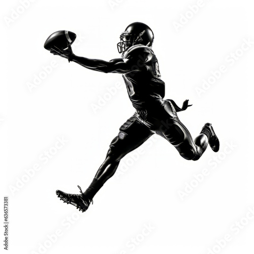 Football Player Silhouette. Generative AI.
A silhouette of a football player in an action pose. 