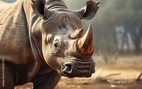 Rhino Portrait. AI