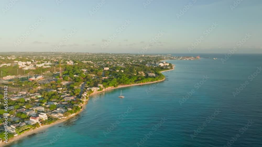 Picturesque tropical paradise of Prospect Bay, golden hour aerial Picturesque tropical paradise of Prospect Bay, golden hour aerial