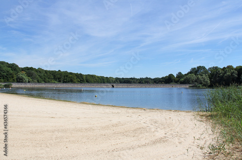 Fototapeta Naklejka Na Ścianę i Meble -  Lake of  Der Chantecoq plage des Sources du Lac Champagne Grand Est France