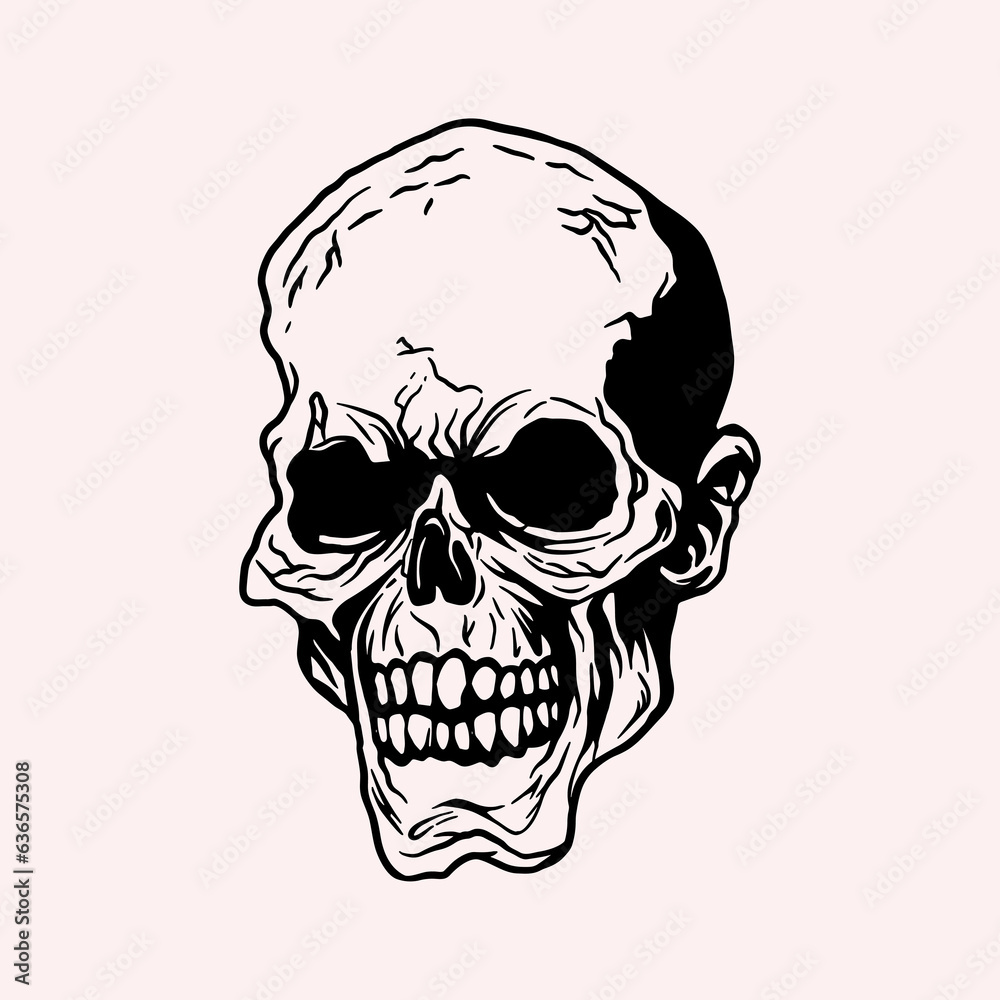 Obraz premium Zombie skull vector mascot 