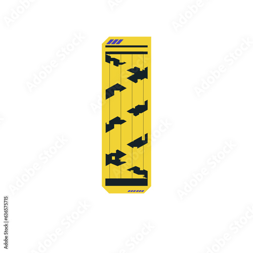 Cyberpunk decal. Vector sticker, label in futuristic style. Sci fi signs, symbols.