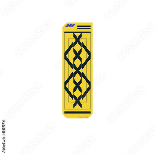 Cyberpunk decal. Vector sticker, label in futuristic style. Sci fi signs, symbols.