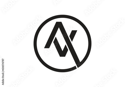 Initial monogram letter AV logo Design vector Template. AV Letter Logo Design. 