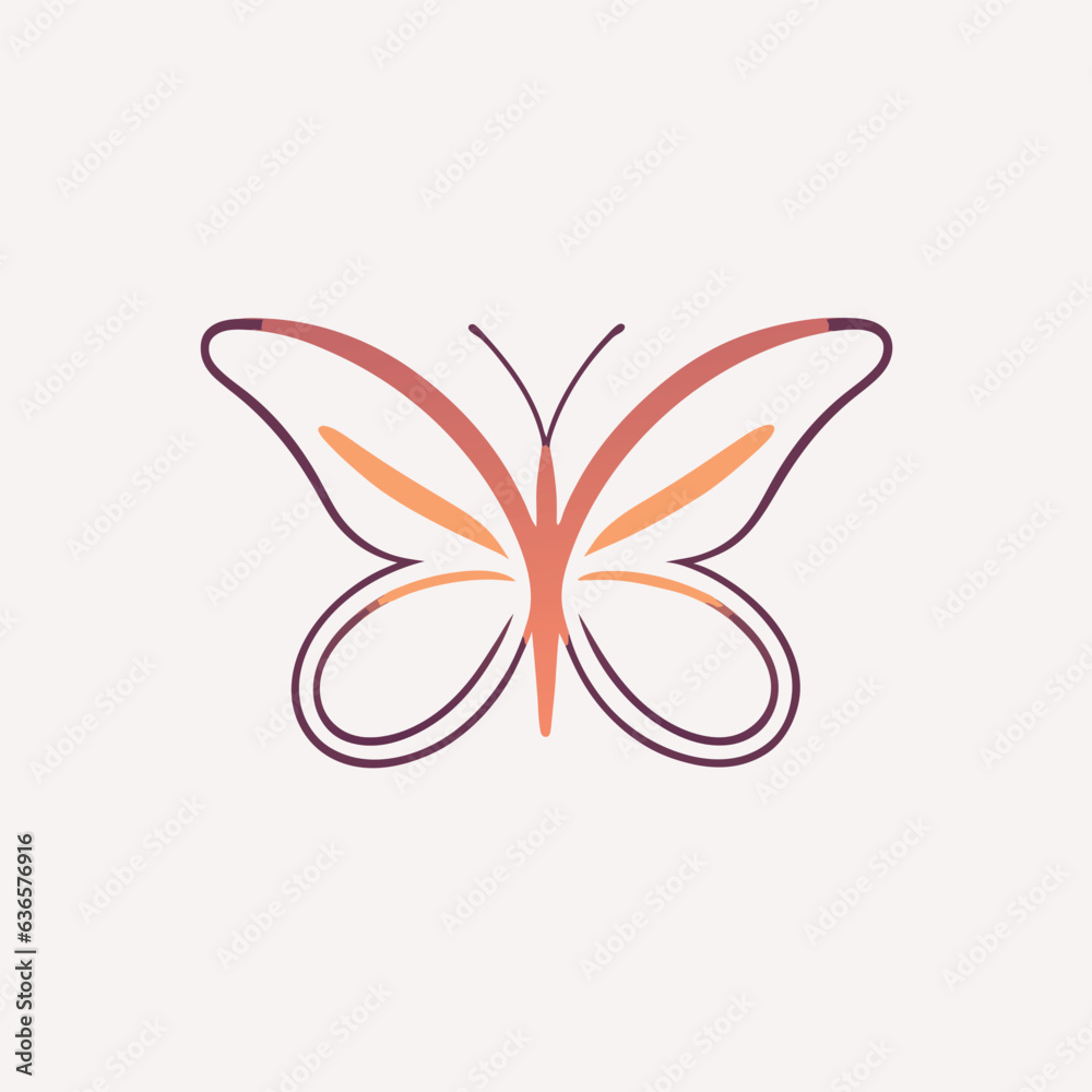 an abstract logo design inspired by the image linked below the logo include a butterfly, vector illustration line art