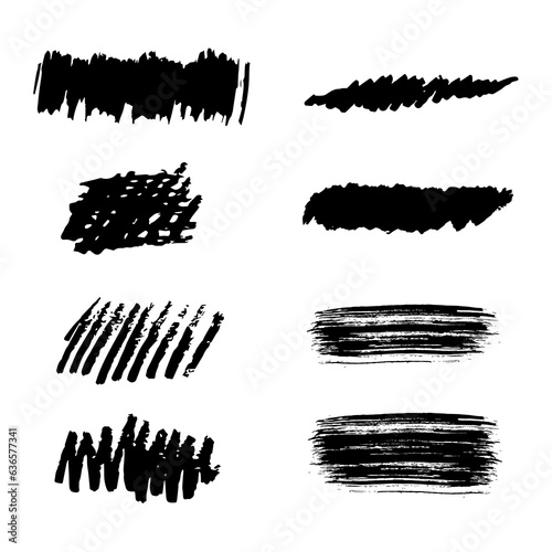 Grungy brushes collection. Brush stroke paint boxes on white background - stock vector. Black set paint  ink brush  brush strokes  brushes  lines  frames  box  grungy. 