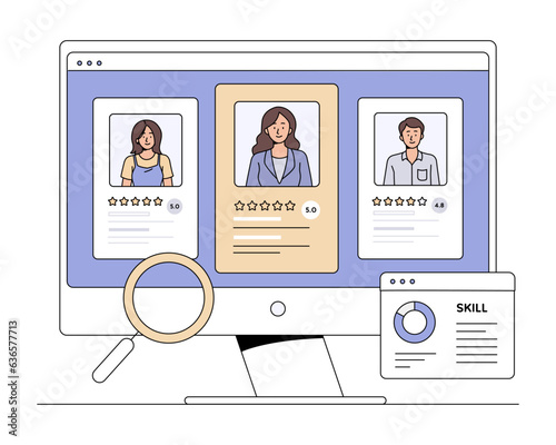 Online recruitment Illustration
