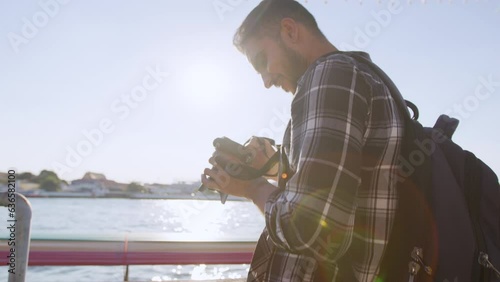 Male solo traveler exploring the bangkok city 