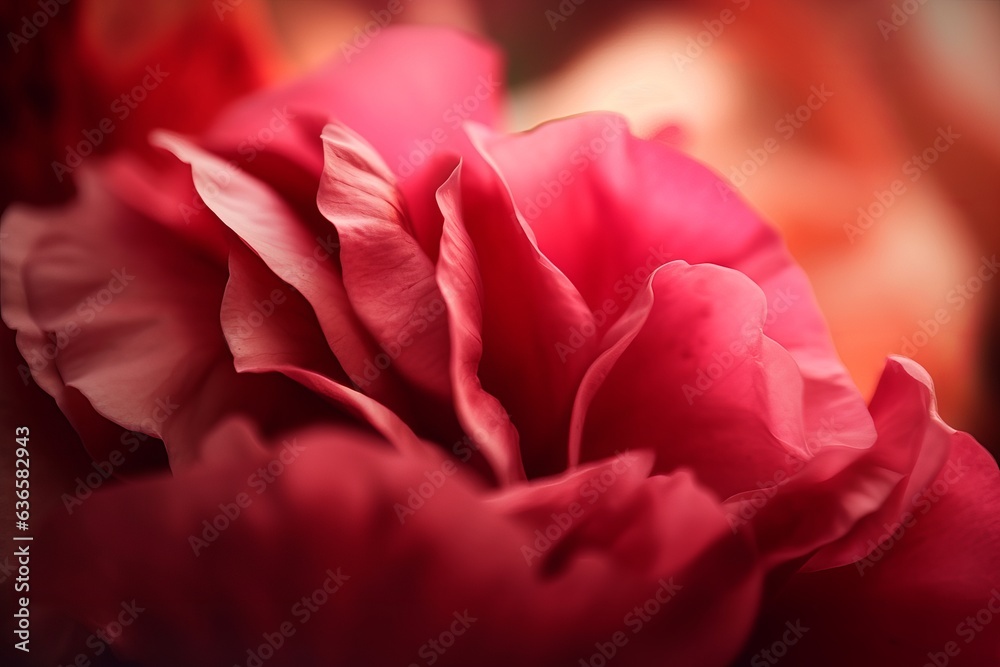 Illustration of a close-up of a vibrant red flower with a blurred background created using generative AI Illustration of a close-up of a vibrant red flower with a blurred background created using generative AI
