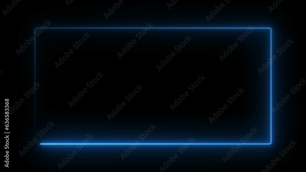 abstract neon rectangle frame illustration background 4k    