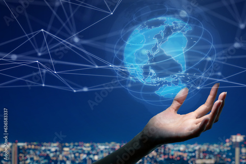 Global communication network concept. Sustainable development goals. Worldwide business network. Global expansion.