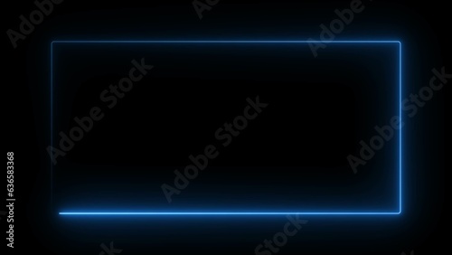 abstract neon rectangle frame illustration background 4k 