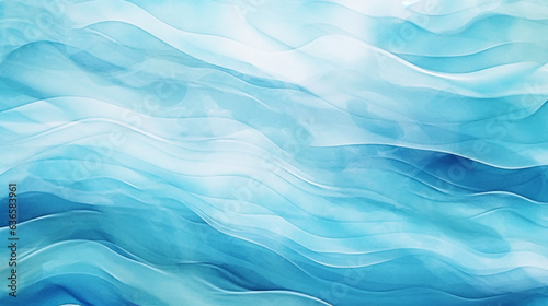 抽象的な水の海の波、青、水色、青緑のテクスチャーGenerativeAI