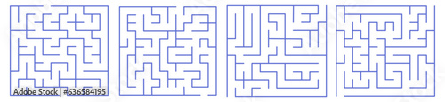 Maze or puzzle design. Maze game. Find the path and the right solution to get out. Vector illustration.