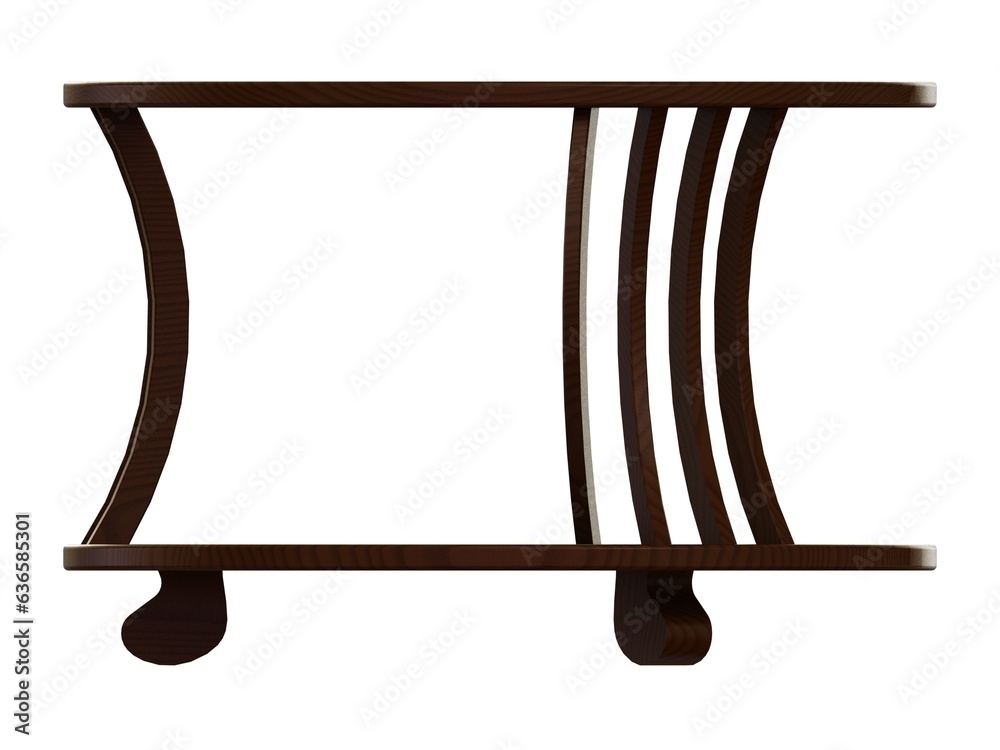 Teak Round Coffee Table with Glass 3D model
