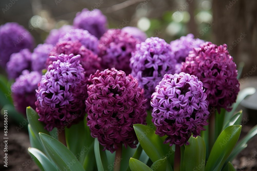 Fototapeta premium a beautiful garden filled with vibrant purple flowers