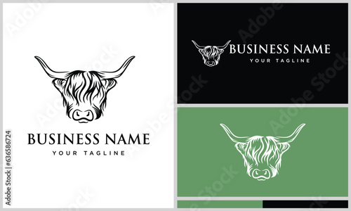line art bison head logo