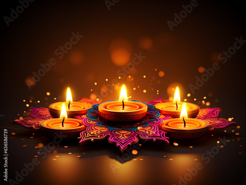 Happy Diwali festival of lights holiday celebration background, illustration design