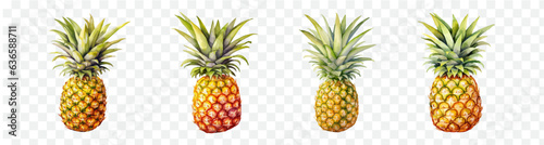 Pineapple watercolor isolated graphic transparent