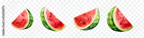 Watermelon watercolor isolated graphic transparent