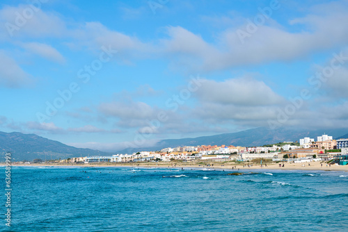 view of the sea and city in Tarifa Spain