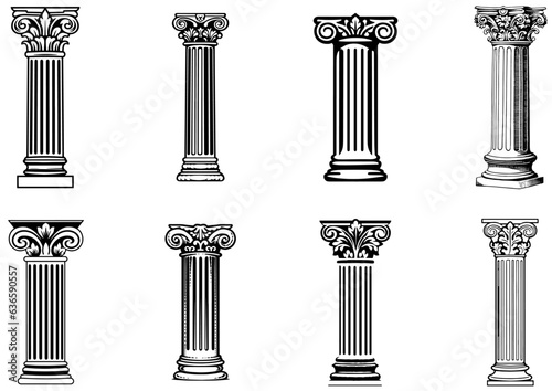 greek column isolated
