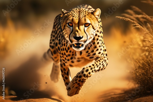 The leopard runs very fast