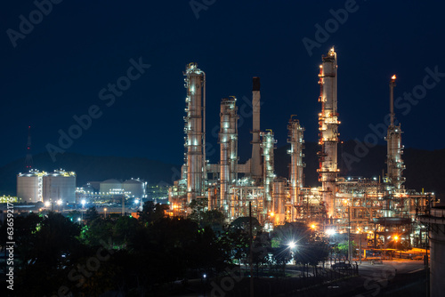 Aerial view Industry Oil refinery oil and gas refinery background, Business petrochemical industrial, Refinery oil and gas factory power and fuel energy, Ecosystem estates. Fuel refinery industry