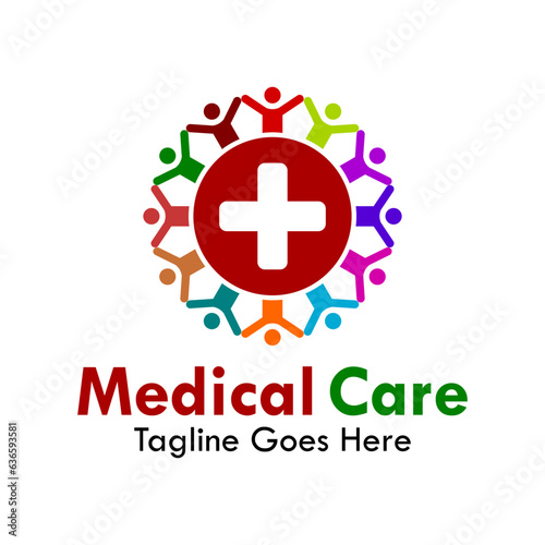 Medical care design logo template illustration