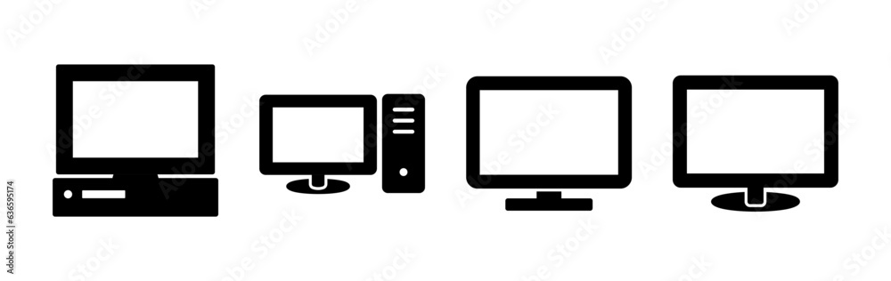 Computer icon vector. computer monitor icon. Computer icon vector. computer monitor icon.