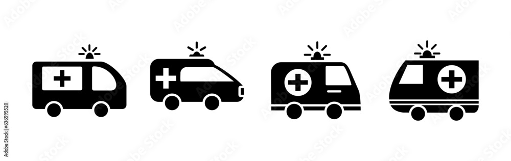 Ambulance icon vector. Ambulance car icon Ambulance icon vector. Ambulance car icon