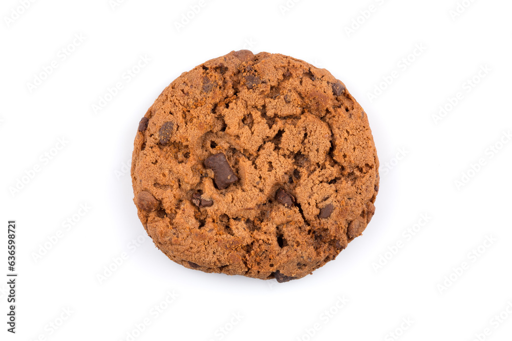 Chocolate chip cookie isolated on white Chocolate chip cookie isolated on white