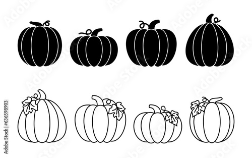 pumpkins silhouette. thanksgiving element vector eps 10