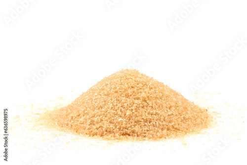 Crystals cane sugar isolated on white