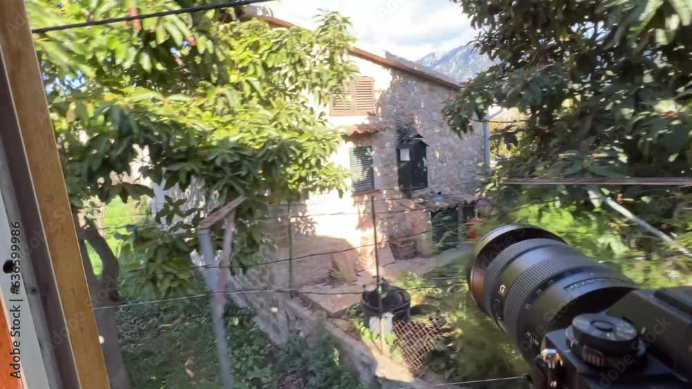 Shooting camera in front of the sea of Soller Shooting camera in front of the sea of Soller