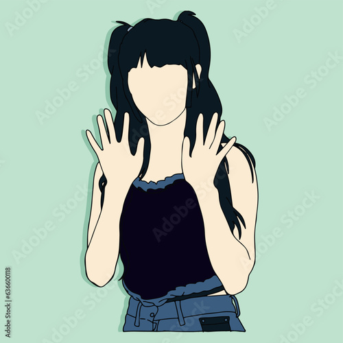 illustration of cute idol kpop vector image