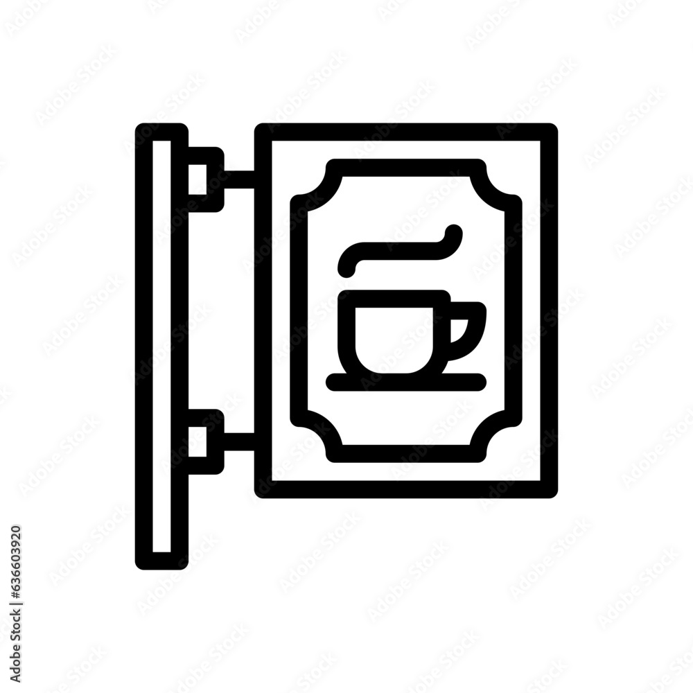 coffee shop line icon coffee shop line icon