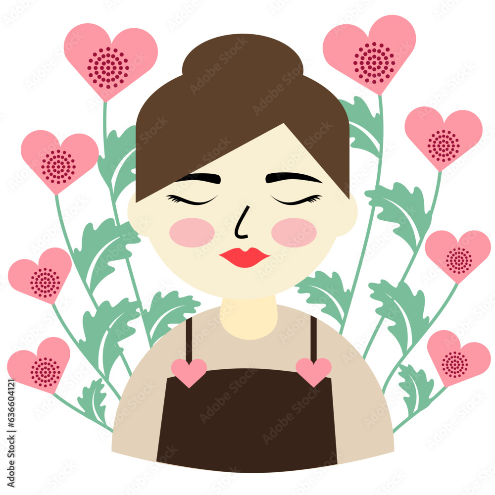 girl with flowers girl with flowers