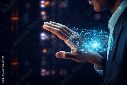 Ai, the concept of artificial intelligence use analytics, automation, and an autonomous brain Generative AI