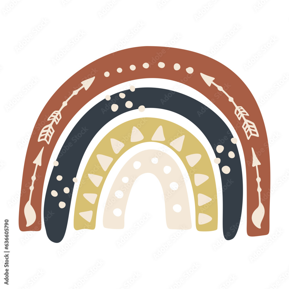 Rainbow Cute Vector Boho Icon Rainbow Cute Vector Boho Icon