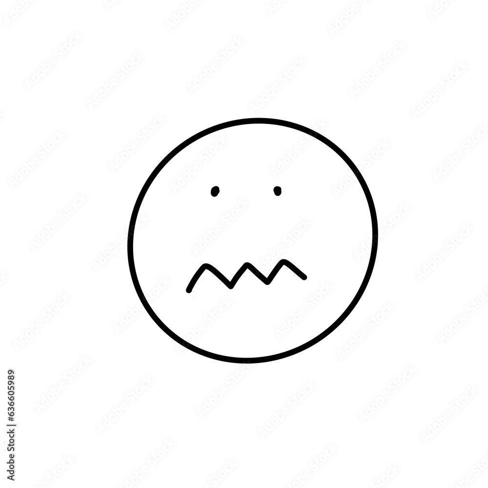 Fototapeta premium bad emotion face doodle