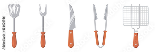 BBQ and Grill Tools. Vector Illustration