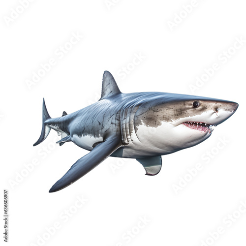 White Shark Isolated on a White Background