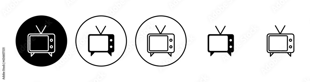 Tv icon set. television icon vector Tv icon set. television icon vector